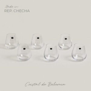 "SET X 6 VASOS DE CRISTAL  DE BOHEMIA COLUMBA"