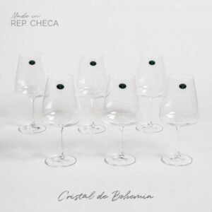 "SET X 6 COPAS DE CRISTAL  DE BOHEMIA CORVUS"