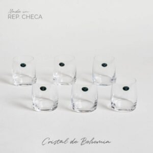 "SET X 6 VASOS DE CRISTAL  DE BOHEMIA PAVO"