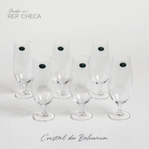 "SET X 6 COPAS DE CERVEZA DE CRISTAL  DE BOHEMIA SYLVIA"
