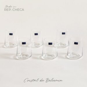 "SET X 6 VASOS DE CRISTAL DE  BOHEMIA SORA"