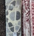 Alfombra estampada gris, marron y celeste