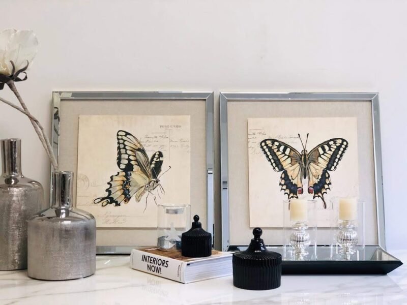 SET DE MARIPOSA CON MARCO BISELADO