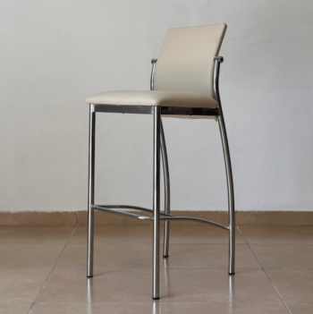 Banqueta Alta Praga Cromada Blanco x2 - 30% OFF EN EFECTIVO