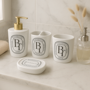 "Dypt Blanco  Set de 4 elementos baño"