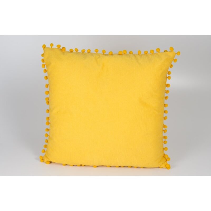 Almohadon 43 x 43 cm con borlas amarillo x2