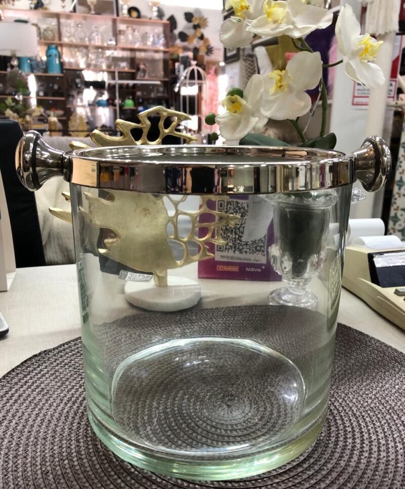 Balde Champagne Recto liso aro metal