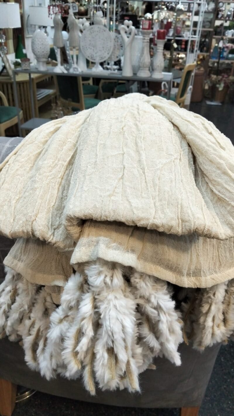 Pie de cama tusor natural