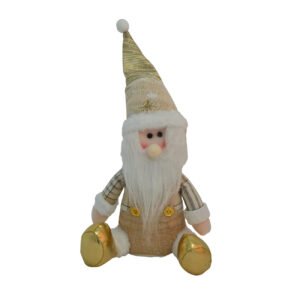 "PAPA NOEL JARDINERO  DORADO SENTADO"