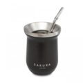 MATE SAKURA NEGRO 236 ML CON BOMBILLA Y LIMPIADOR