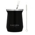 MATE SAKURA NEGRO 236 ML CON BOMBILLA Y LIMPIADOR
