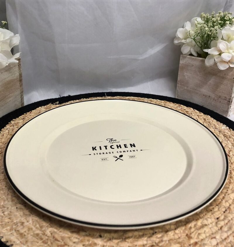 PLATO DE POSTRE ENLOZADO KITCHEN 20CM (X6 UNIDADES) BEIGE