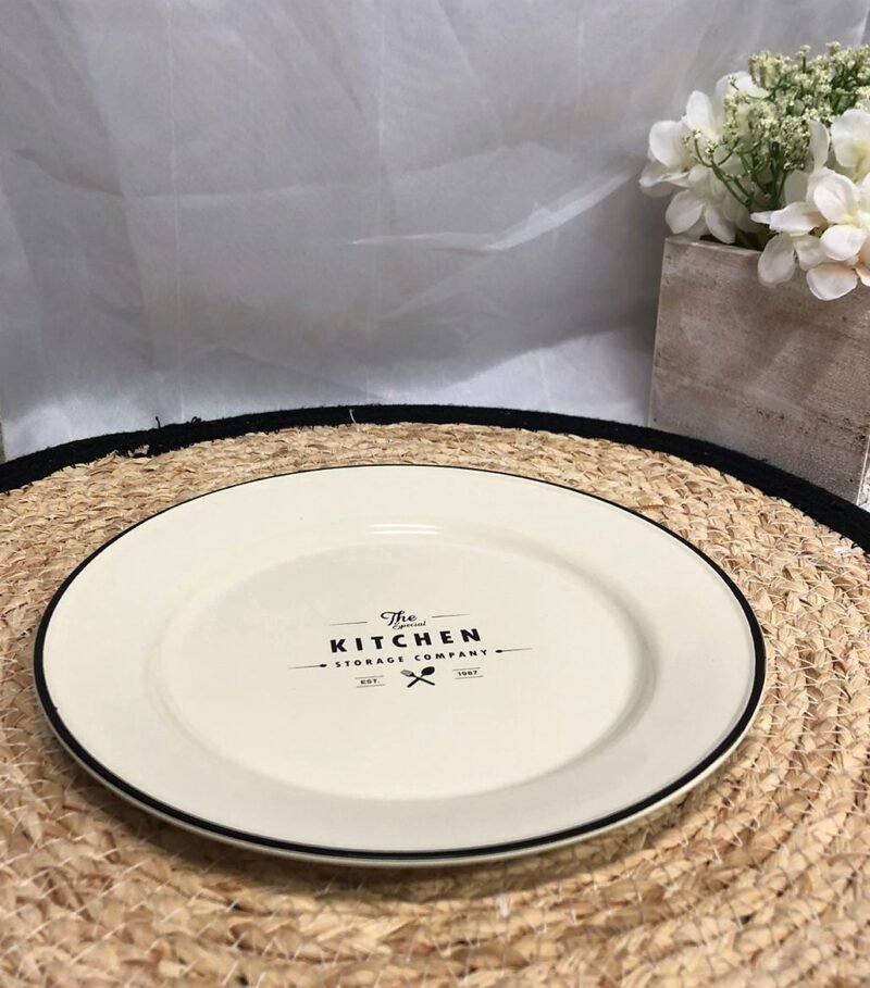 PLATO DE POSTRE ENLOZADO KITCHEN 20CM (X6 UNIDADES) BEIGE