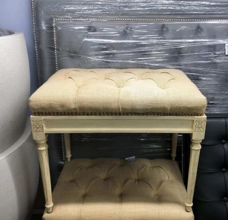 Banqueta Francesa Capitone Madera Lavanda - 30% OFF EN EFECTIVO