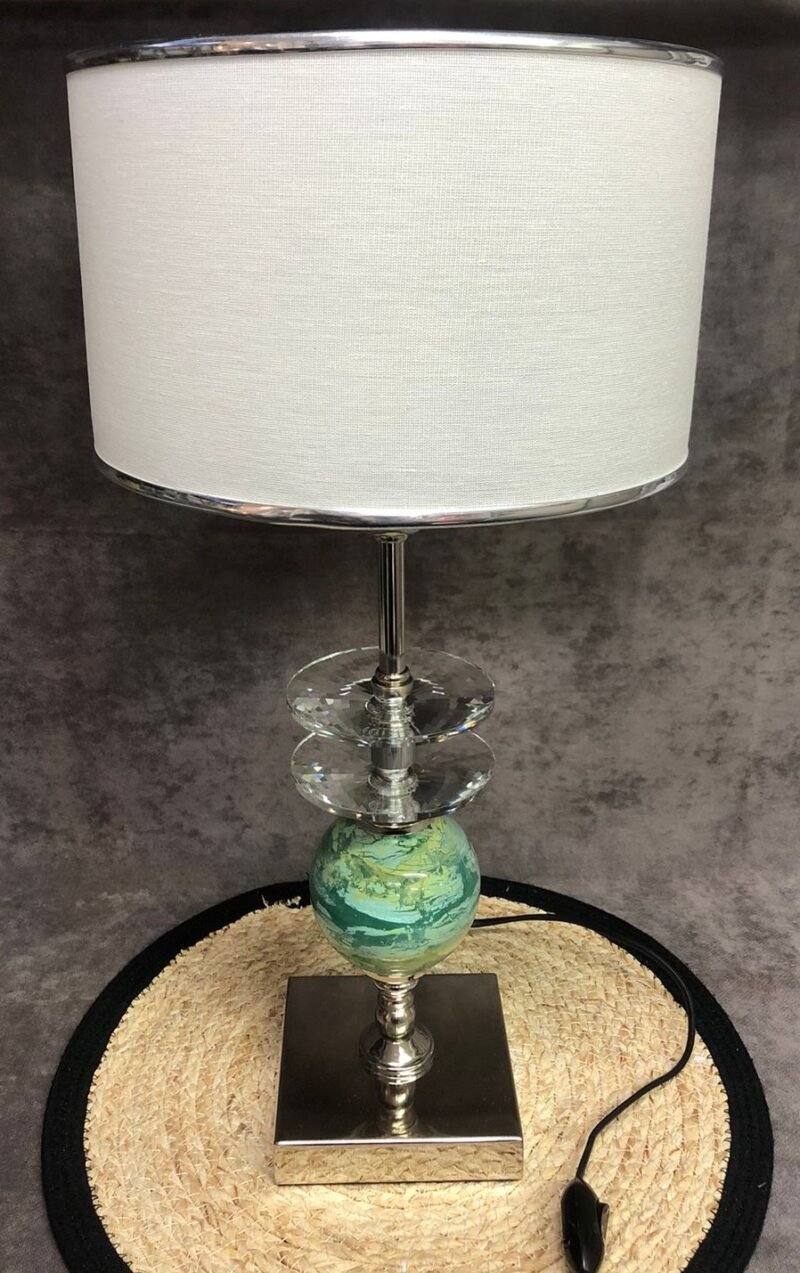 Velador Suite Disco Cristal Aguamarina x2 - 30%OFF EN EFECTIVO