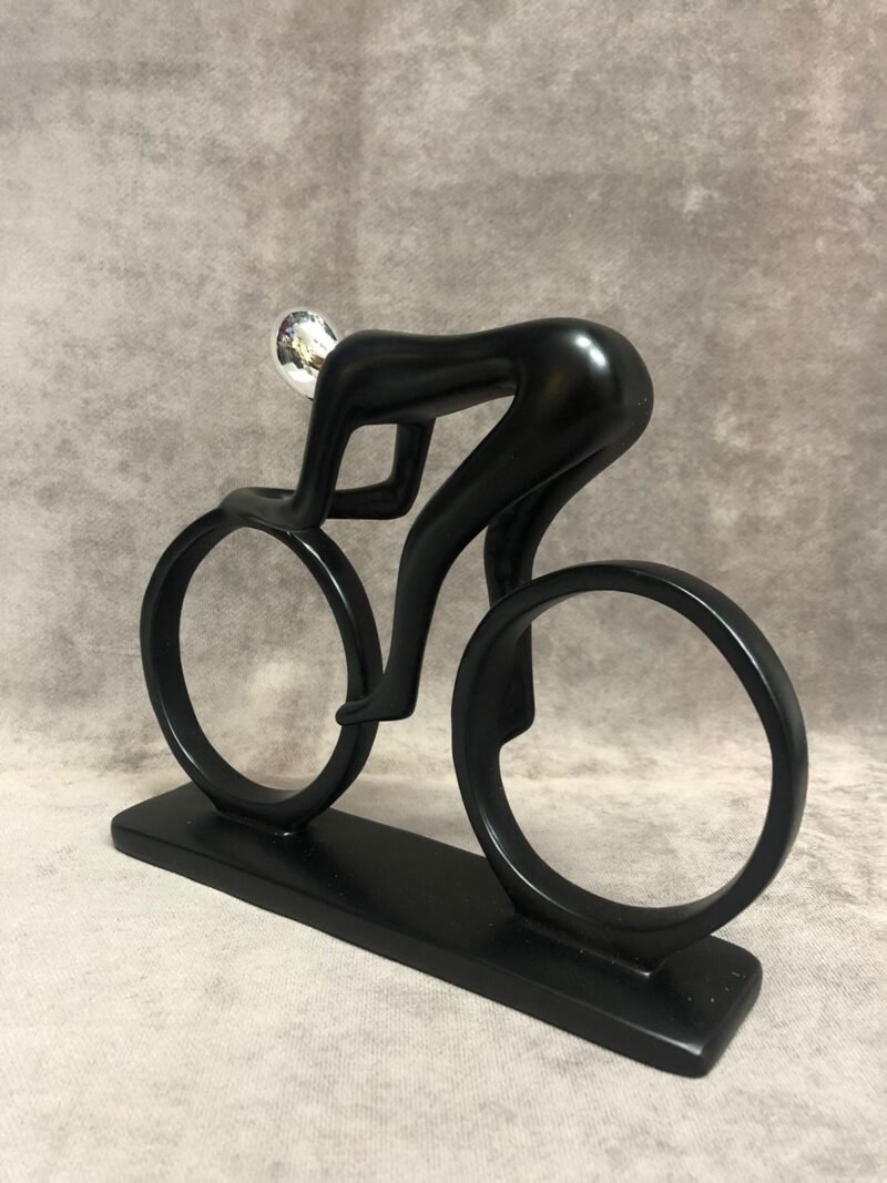 Escultura bici plateada- Descuento en efectivo