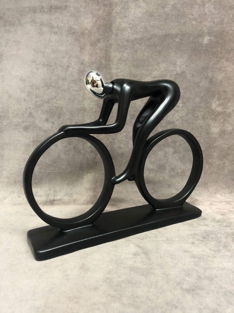 Escultura bici plateada- Descuento en efectivo