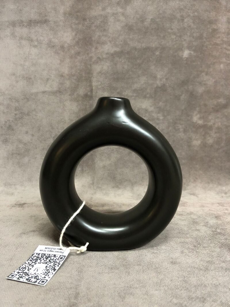 Florero negro 12 cm//OFERTA EN EFECTIVO
