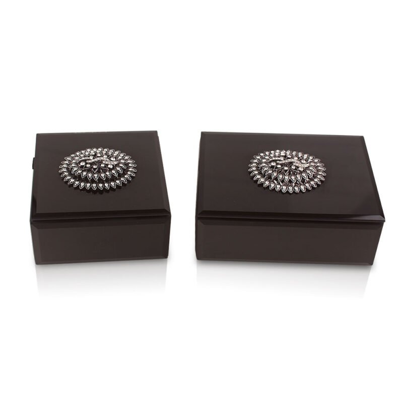 Caja chic negra 14x14 cm