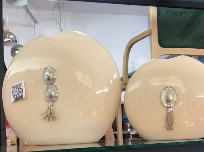 Set x2 Potiches redondos beige